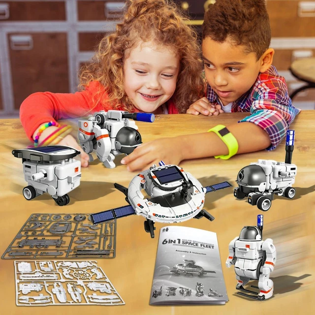 KIDS 6-IN-1 SOLAR Space DIY Learning STEM Toy Educational Set Robot ...