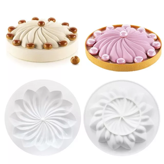 Tools 3D Round Flower Pagoda Mousse Moulds Chocolate Silicone Cake Mold