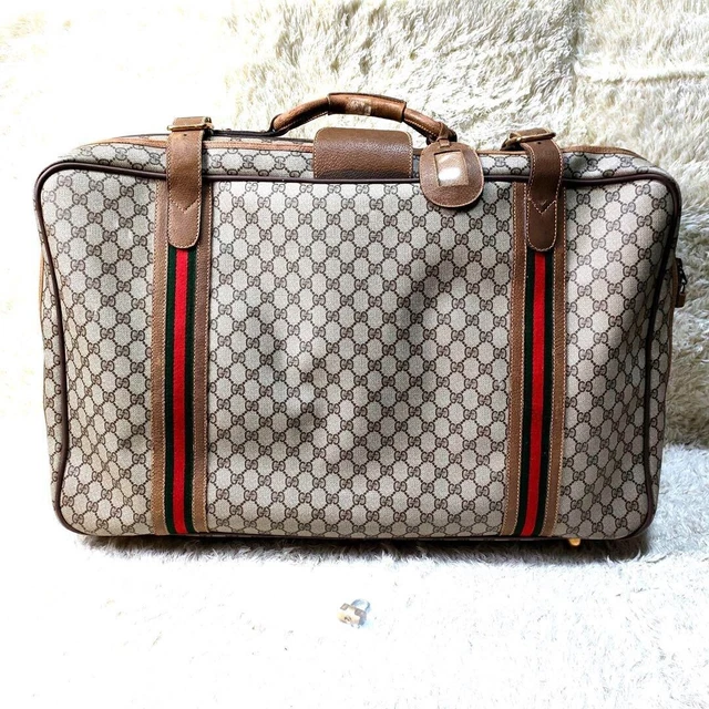 GUCCI GG Sherry Line Trunk Suit Case W/Padlock Keys Dust Bag