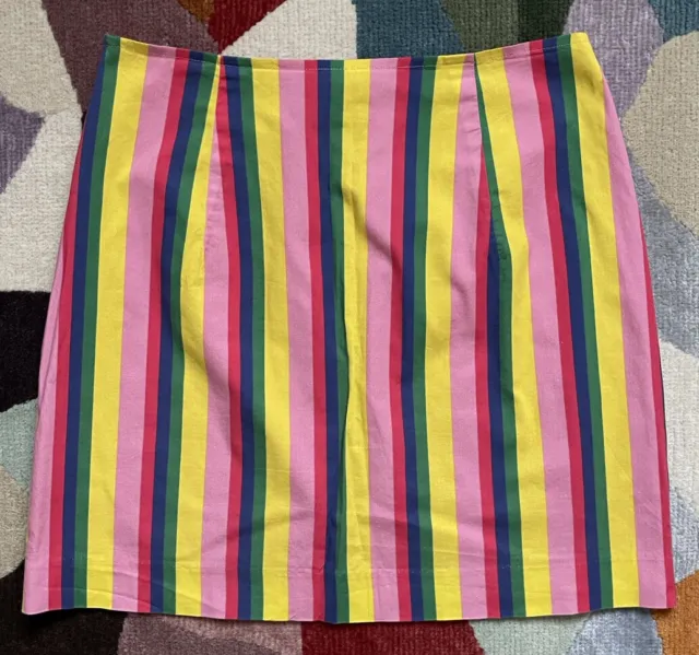 NWT STAUD stripe rainbow mini high waisted skirt, size 2, excellent condition
