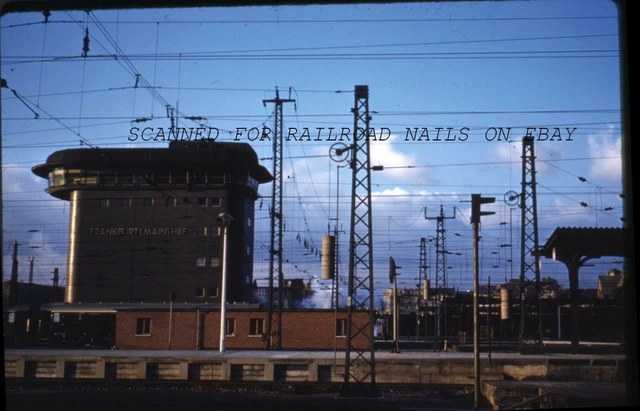 1950s Frankfurt Main HBF Germany Station Railroad Original KODACHROME Slide