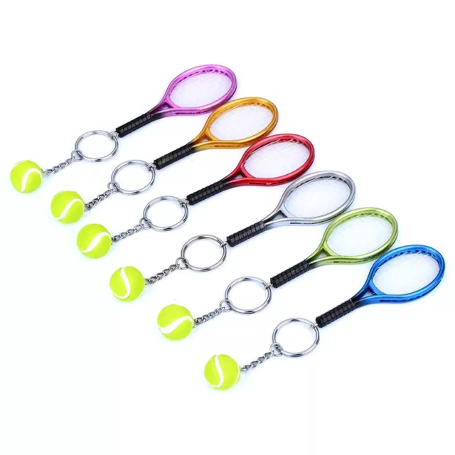 Cute Sport Mini Tennis Racket Pendant Keychain Keyring Key Chain Ring Finder