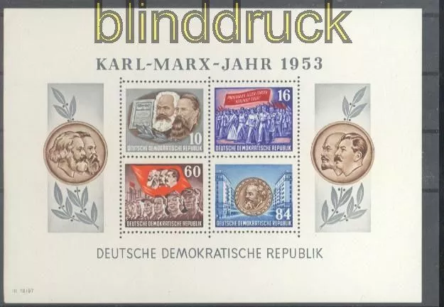 DDR Mi # Block   9 A YII postfrisch Marx-Block gezähnt (44498)