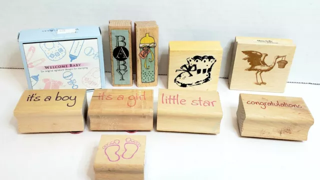 Vintage New Baby Rubber Stamps Studio G Hero Arts Art Impression Anna Griffin