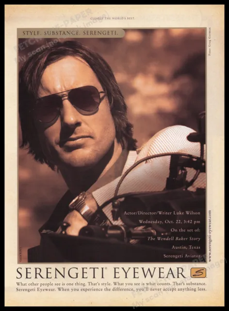 Sergenti Sunglasses Luke Wilson 2000s Print Advertisement Ad 2005