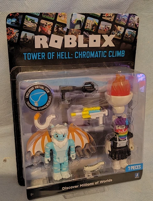 Roblox Action Collection: Tower Of Hell Chromatic Climb – 2 Figure + Accessori + Oggetto Virtuale Esclusivo