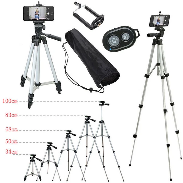 Professional Camera Phone Holder Tripod Stand Remote For iPhone Samsung + Bag US