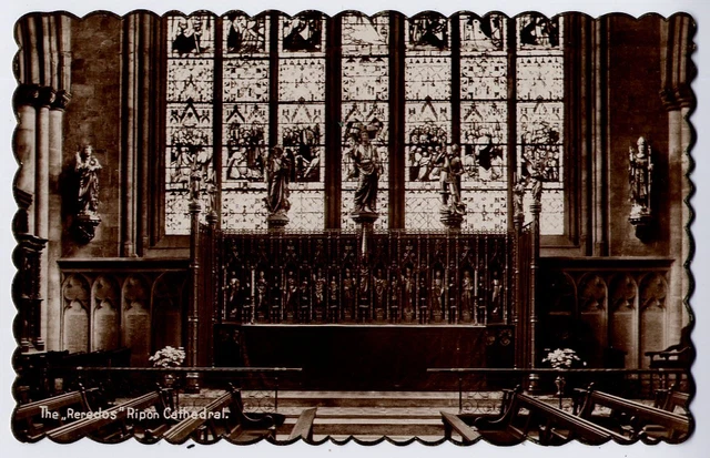 Ripon, Yorkshire, England Echtfoto Postkarte - Reredos in Kathedrale