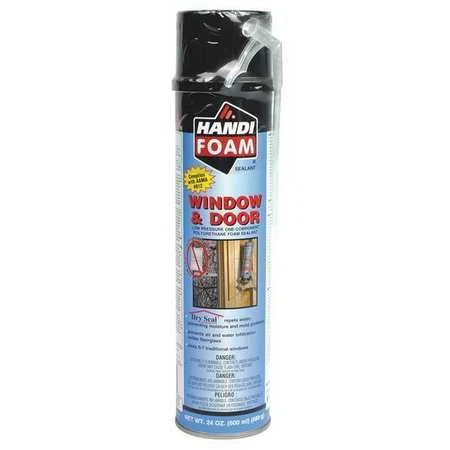Handi-Foam P30271 Window & Door Spray Foam Sealant, 24 Oz, Aerosol Can, Creme,