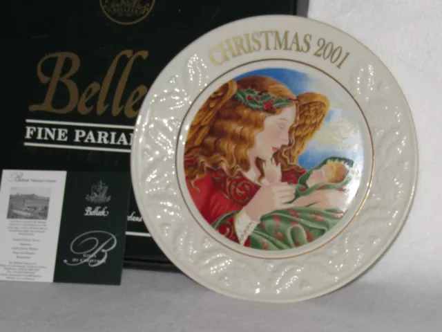 Belleek Angel Of Love 2001 Gifts Of Christmas Plate - MIB