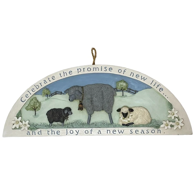 Sheep Plaque Nursery Celebrate the Promise of New Life Half Moon Shape