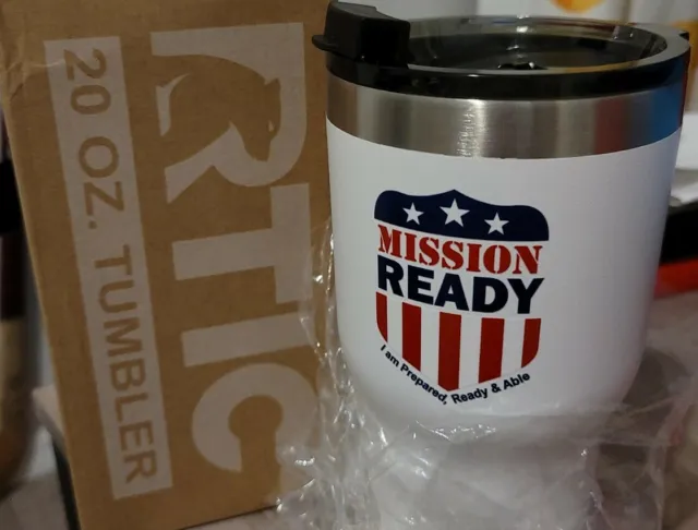 NIB RTIC 20oz MISSION READY Thermal Tumbler Stainless Cup Coffee Mug Lid