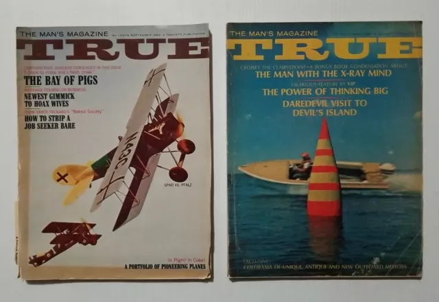 TRUE The Man's Magazine Sept & April 1964 Mens Pulp Fiction War Stories Lot of 2