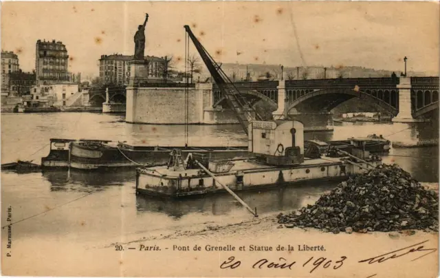 CPA PARIS 15e Pont de Grenelle. Statue de la Liberte P. Marmuse (479956)