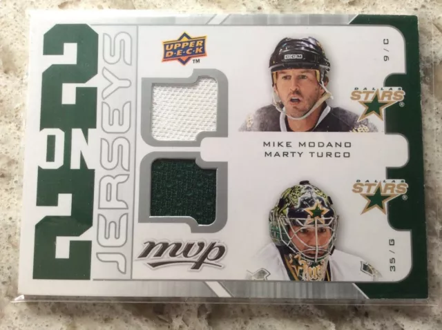 2008-09 UD MVP 2on2 Jerseys J2-MZLT Mike Modano Marty Turco Zubov Lehtinen R342