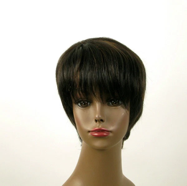 Perruque Afro Femme Cheveux Naturels 100% Humains - Couleur Noir/cuivré KOKO 01/1b30 - Taille Moyenne