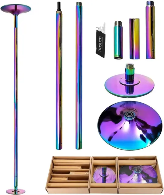 PRIOR FITNESS Premium Dance Pole Removable 45Mm Spinning & Static Dancing Pole H