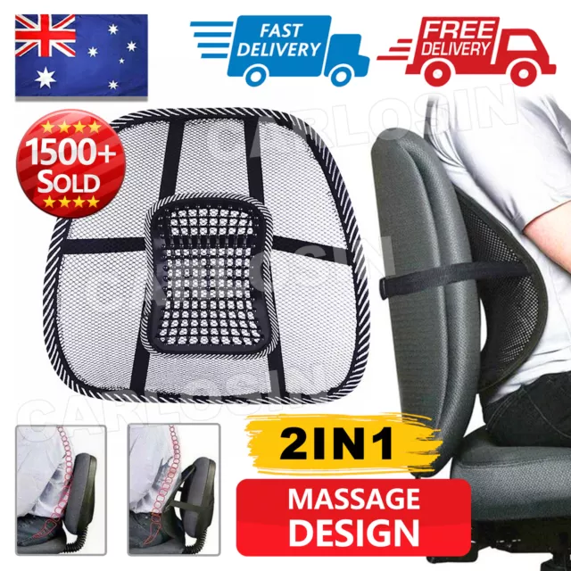 2x Mesh Lumbar Back Support for Office Home Car Seat Chair Truck Pillow Cushion