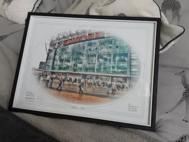 Manchester United Derby Day Old Trafford Feb 2003 LIMITED EDITION Print FRAMED