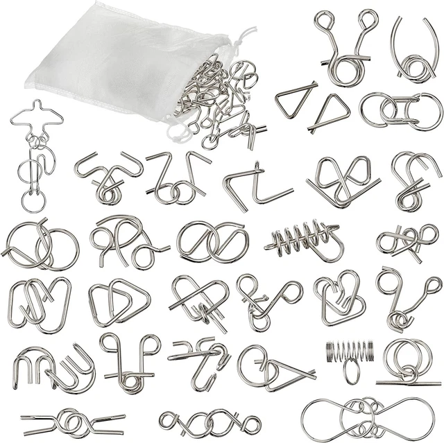 28-teiliges Metall-Knobelspiel-Set – Geduldspiele Für Erwachsene & Kinder, Verschiedene Schwierigkeiten