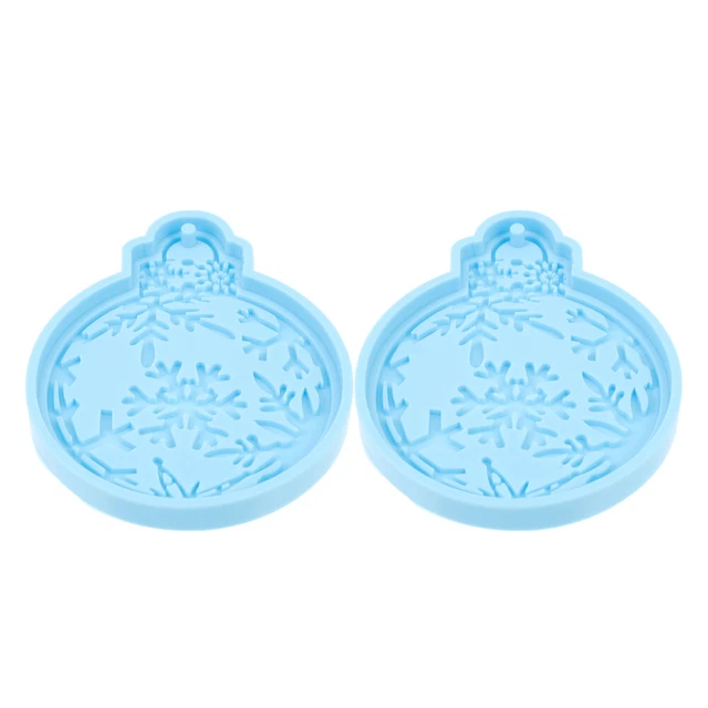 2 moldes de etiquetas colgantes de Navidad gel de sílice simple resina de silicona de Navidad