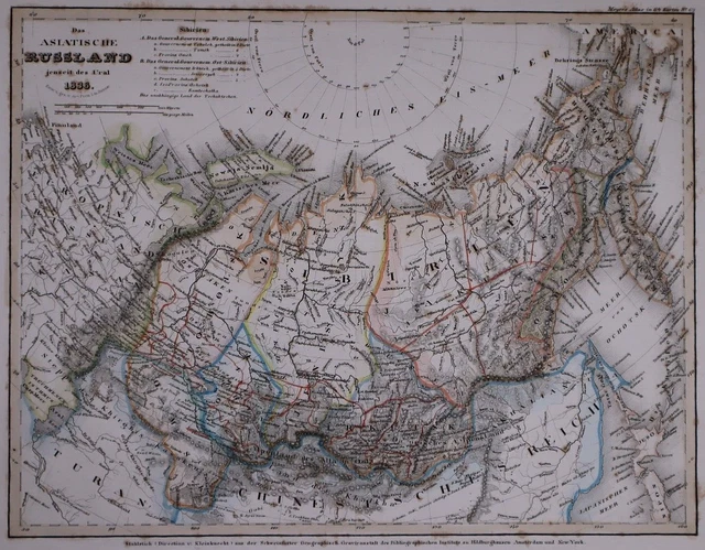 Dated 1836 Universal Atlas Map RUSSLAND / RUSSIA in ASIA - SIBERIA (10x12)-#1265