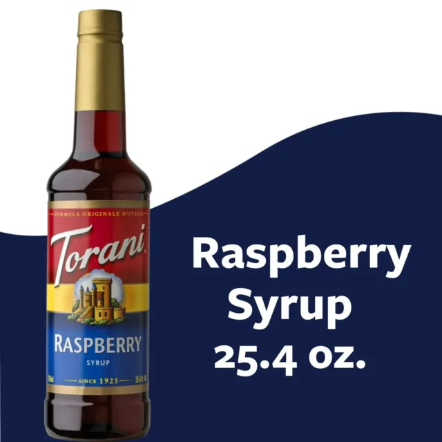 Torani Original Raspberry Syrup, Authentic Coffeehouse and Soda Syrup, 25.4 oz