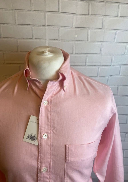 Camicia rosa Thomas rosa Oxford PICCOLA vestibilità su misura polsino con bottoni NUOVA