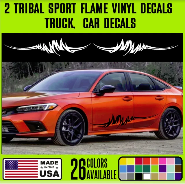 Sick Tribal Flame Vinyl Decal Set – Perfect For Trucks, Motorcycles, Or Cars (2-Pack, A55 Style)