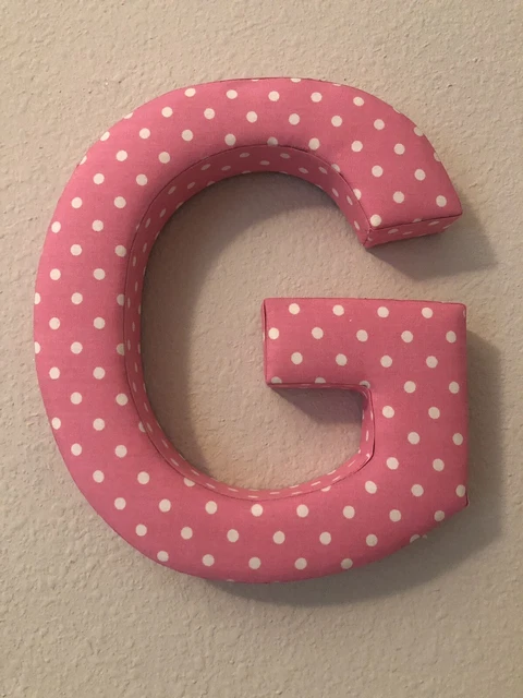 Fabric Covered Wall Letter - Pink Polkadot- Letter G
