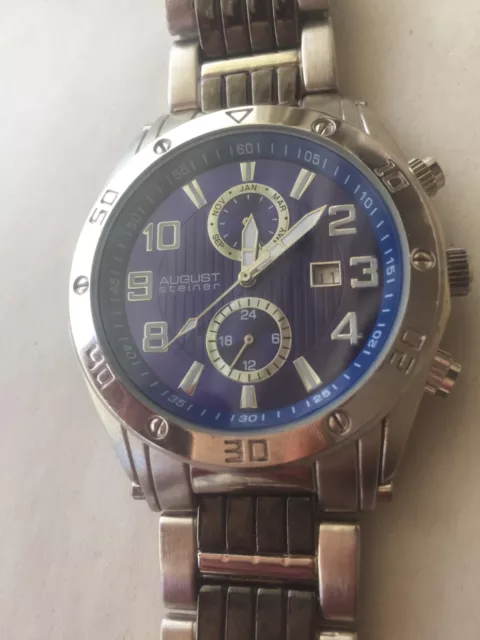 NOS August Steiner Multifunction Watch With New Battery