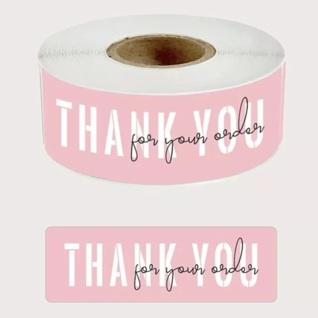 Thank You Stickers - Large - 7.5 x 2.5 cm - Pink - 20/40pcs , Small Business