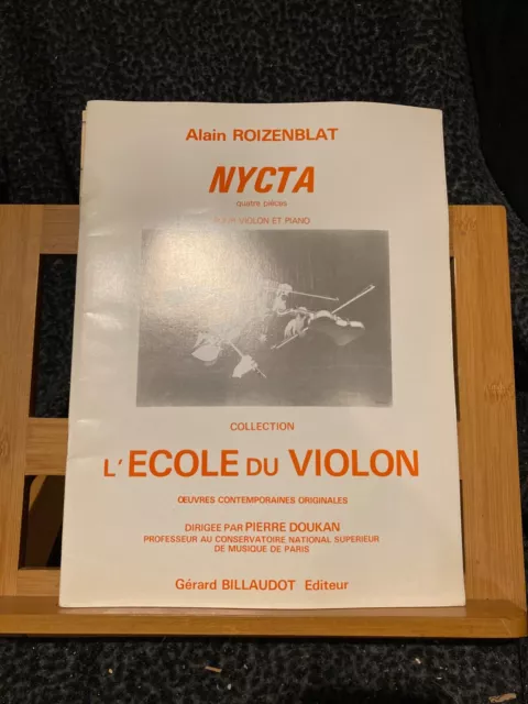 Alain Roizenblat Nycta pour violon et piano partition éditions Billaudot