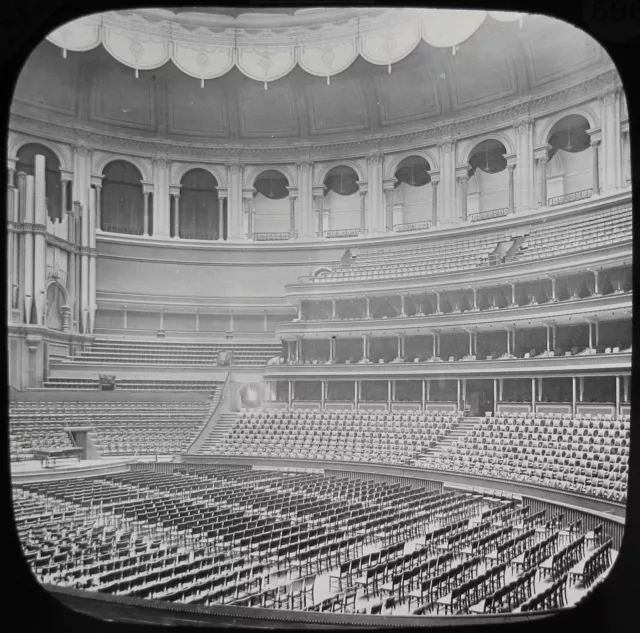 Glass Magic Lantern Slide THE ROYAL ALBERT HALL C1890 VICTORIAN PHOTO LONDON