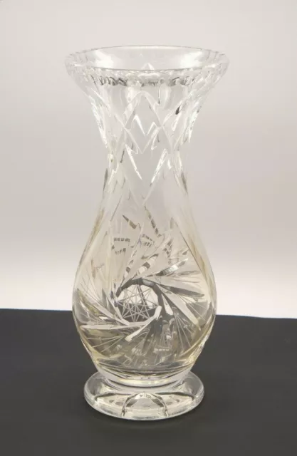 Vase, Bleikristall, bauchig, sehr schöner Schliff, Schleuderstern, wohl Lausitz