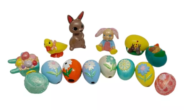 Nowells Kimple Molds Porcelain Bisque vintage handpainted bunny eggs Easter lot