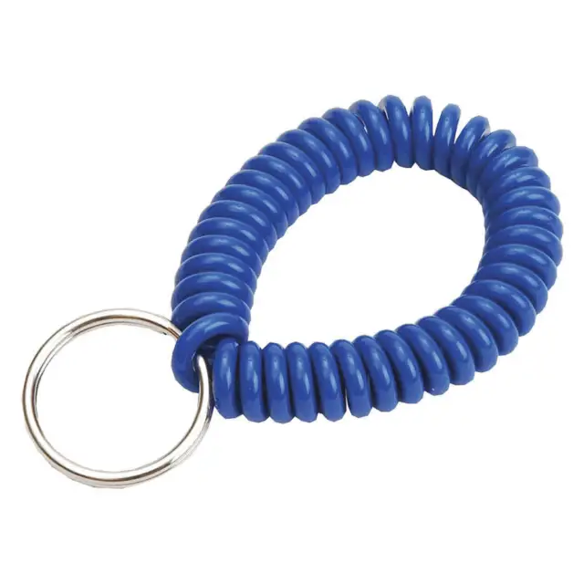 LUCKY LINE PRODUCTS 41035 Wrist Coil Key Ring,Blue,2-1/2" W,PK10
