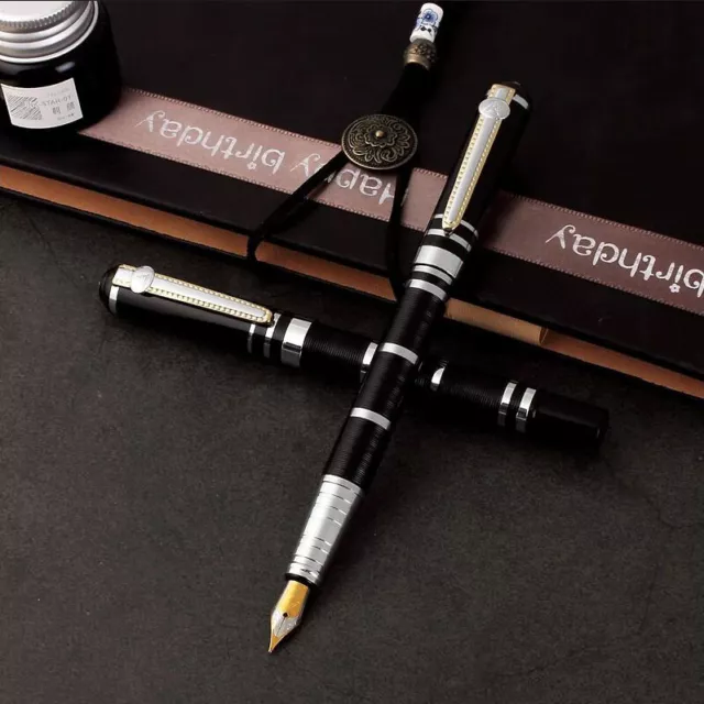 Luxus Kugelschreiber Tintenroller Füller Füllfederhalter Schwarz