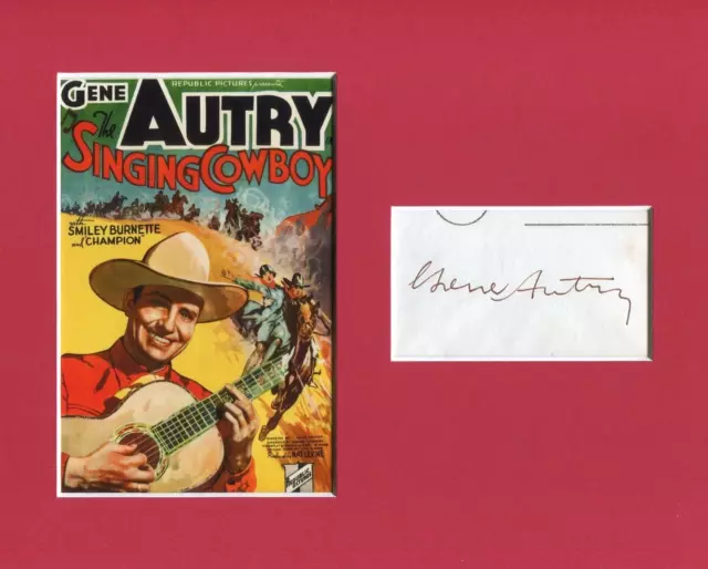 Gene Autry The Singing Cowboy Singer Actor Signed Autograph Photo Display