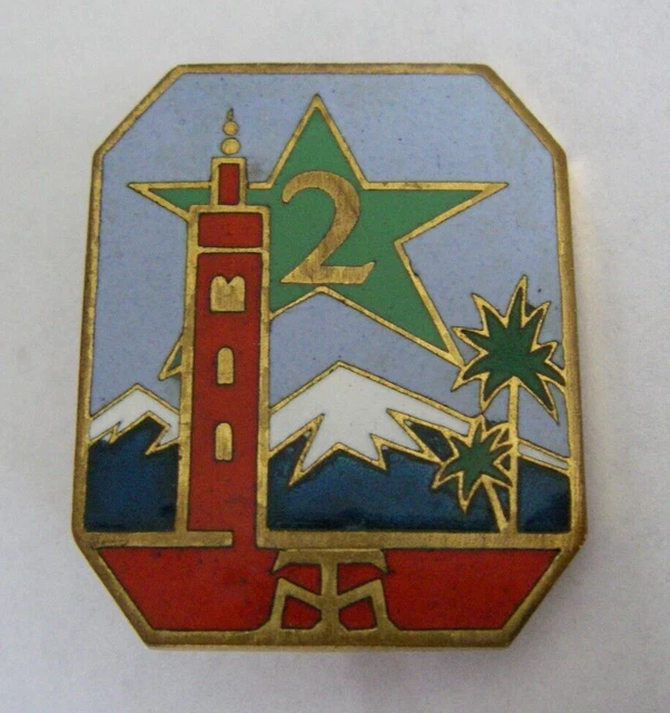 Insigne Original WW2 - 2° RTM AB Déposé 1939 - Régiment De Tirailleurs Marocains