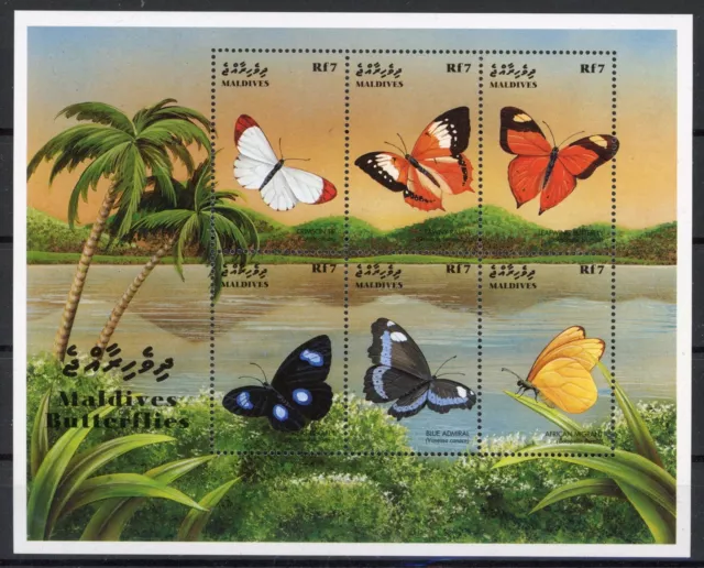 [G80.020] Maldives 1999 : Butterflies - Good Very Fine MNH Sheet