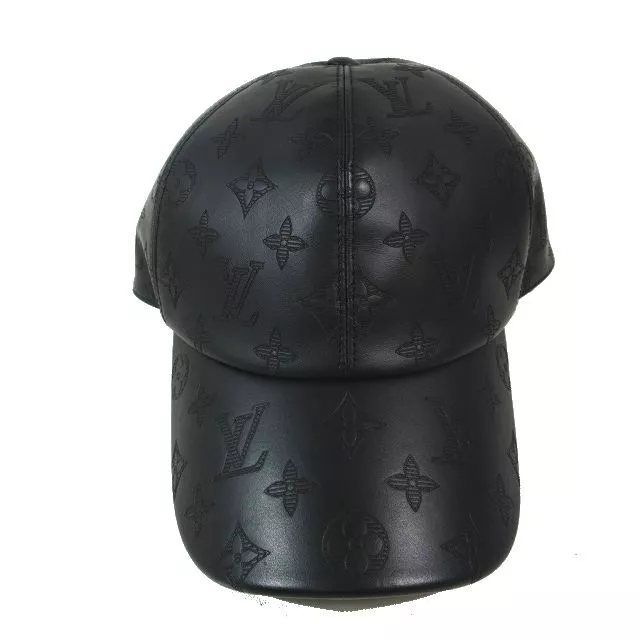 LOUIS VUITTON CASKET Monogram Shadow Cap Leather Total Black 62 Men  $1,130.00 - PicClick
