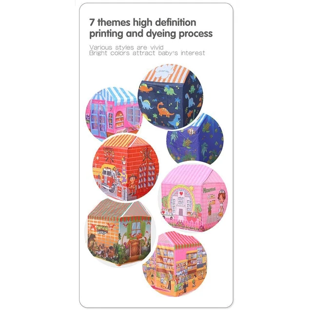 Tente de Jeu pour Enfants avec Rideaux en Tissu et Moustiquaire Lumières Etoilées Fanions à Carreaux pour Les 3 Ans et Plus Beige