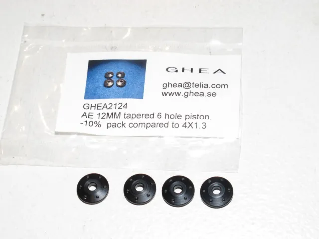 GHEA 2124 1/10th 12mm Tapered 6 Hole 1.3mm Pistons AE,TLR Fits All 22 SCTE B4/T4