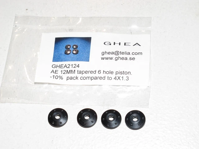 GHEA 2124 1/10th 12mm Tapered 6 Hole 1.3mm Pistons AE,TLR Fits All 22 SCTE B4/T4