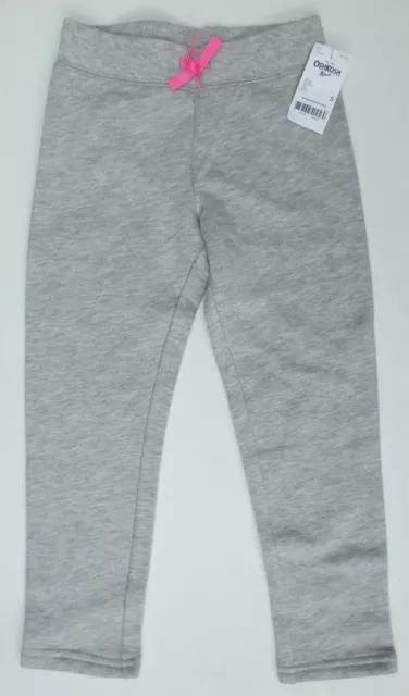 Pantaloni morbidi tuta da ragazza OSHKOSH B'gosh sudore pile età 4 5 6 nuovi con etichette 2