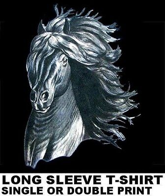Gorgeous Wild Black Friesian Morgan Horse Art Horse Show T-Shirt Ws311