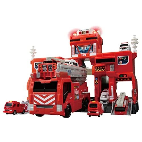 Takara Tomy Tomica Transformation Dispatch! Big Fire & Command Station Mini