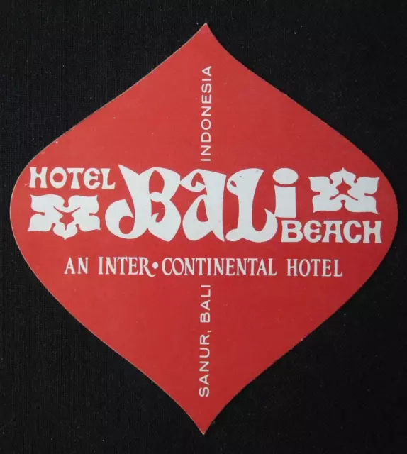 Asia Indonesia Sanur Bali Intercontinental Hotel Decal Luggage Label Sticker 1