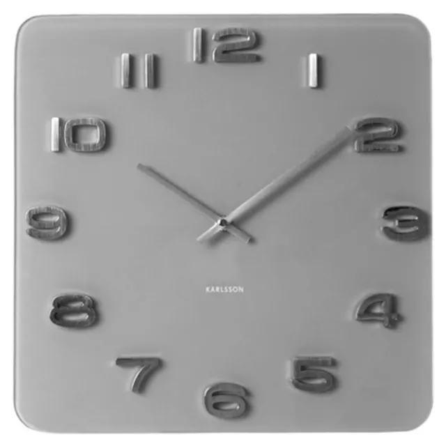 Karlsson 35cm Vintage Glass Wall Clock with 3D Numbers contemporary Minimalist